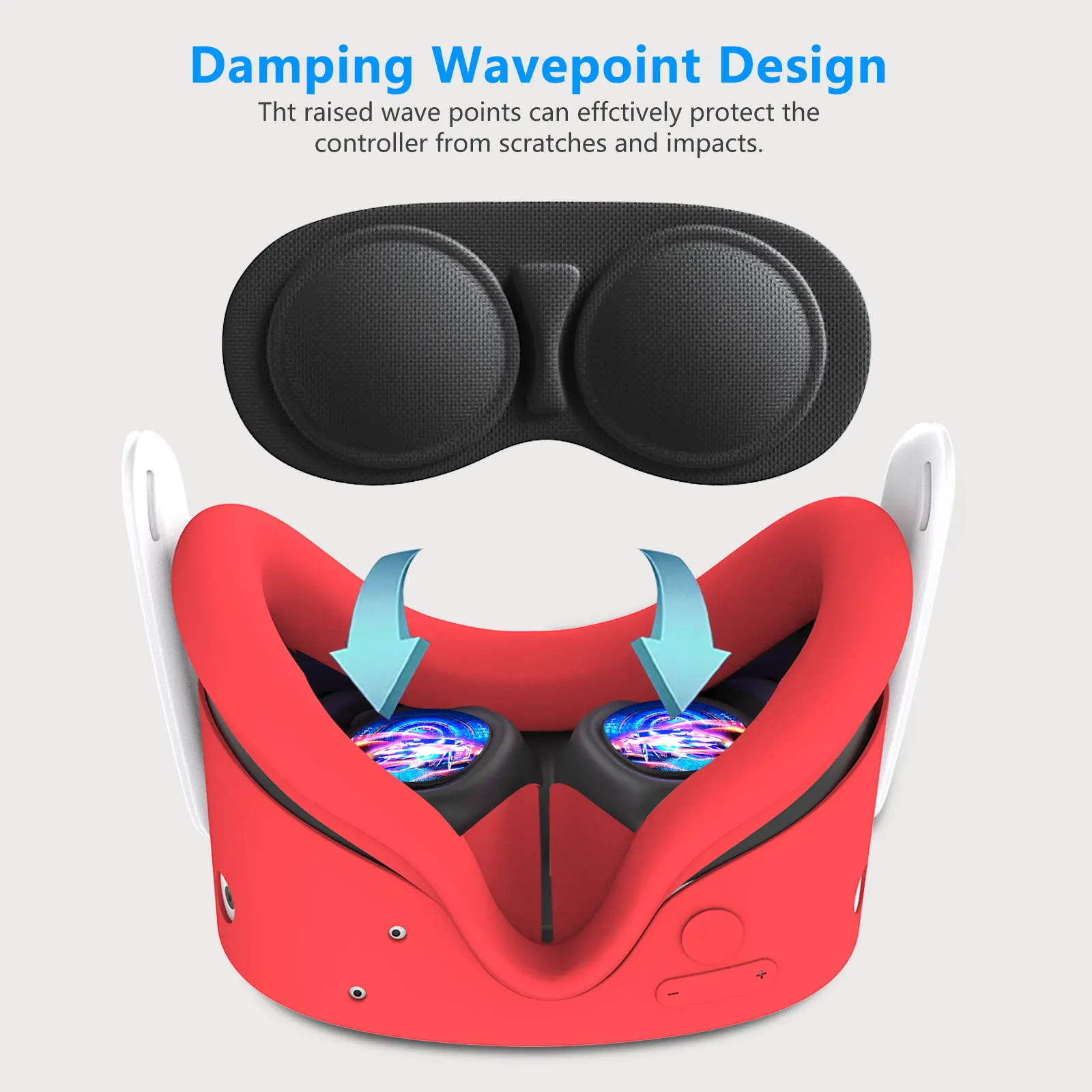 لـ Meta Quest3S حافظة حماية من السيليكون Quest3s سيليكون 7 قطع ملحق Quest3S مقبض طويل