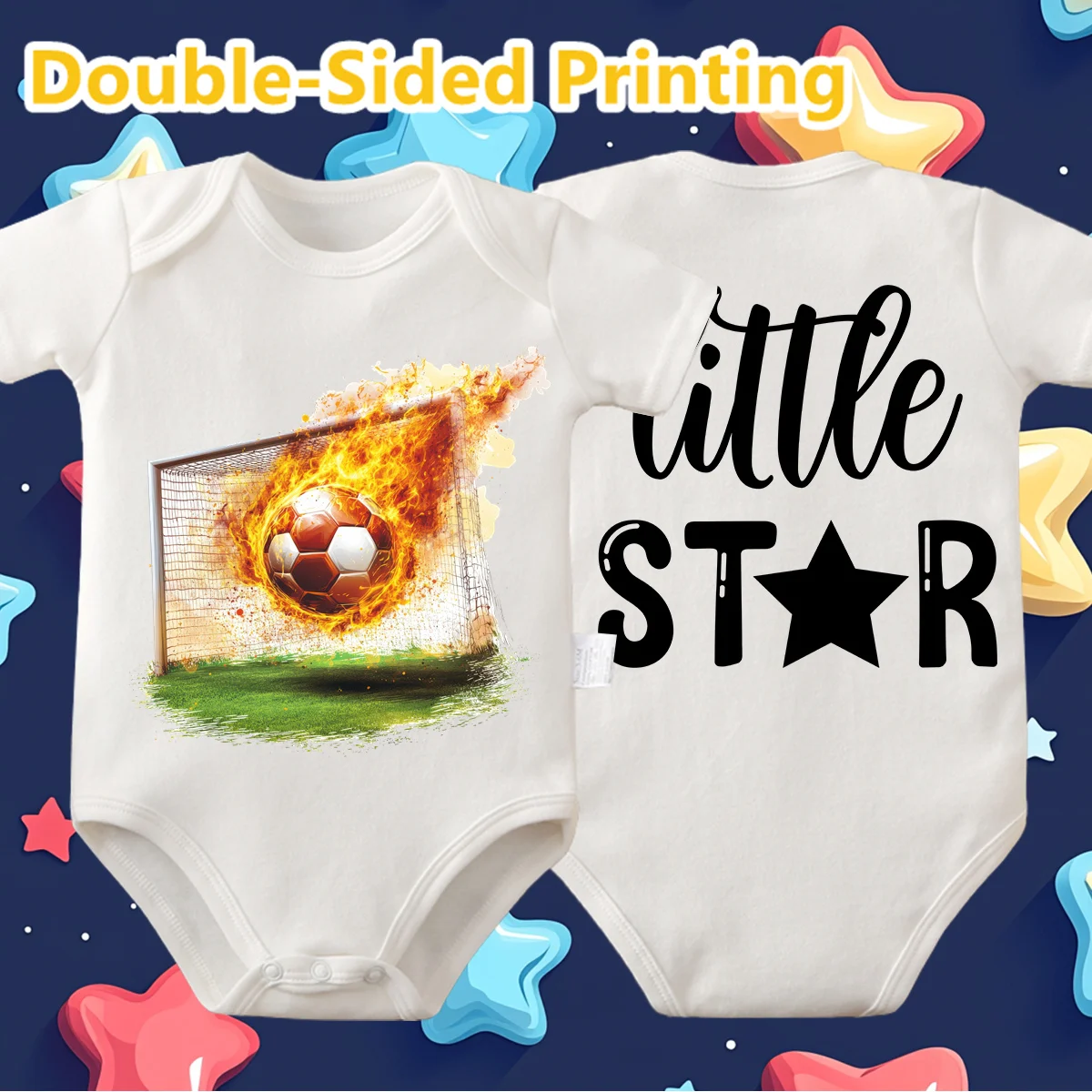 

Pure Cotton Bodysuit Double-sided Flame Football Printing Onesie Comfortable Cloths for Baby Jumpsuit for 0 To 12 Months Newborn