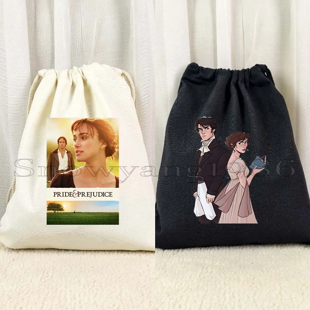 

Movie Poster Pride and Prejudice Elizabeth Darcy Book Lizzy Bennet Jane Austen Drawstring Bags Soccer Backpack Gym Sackpack Bag