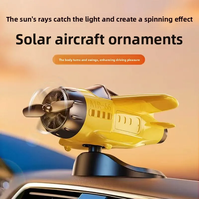 Car Solar Car Ornaments Rotating Airplane Creative Car Interior Trinkets Car Must-have Decoration Ornaments