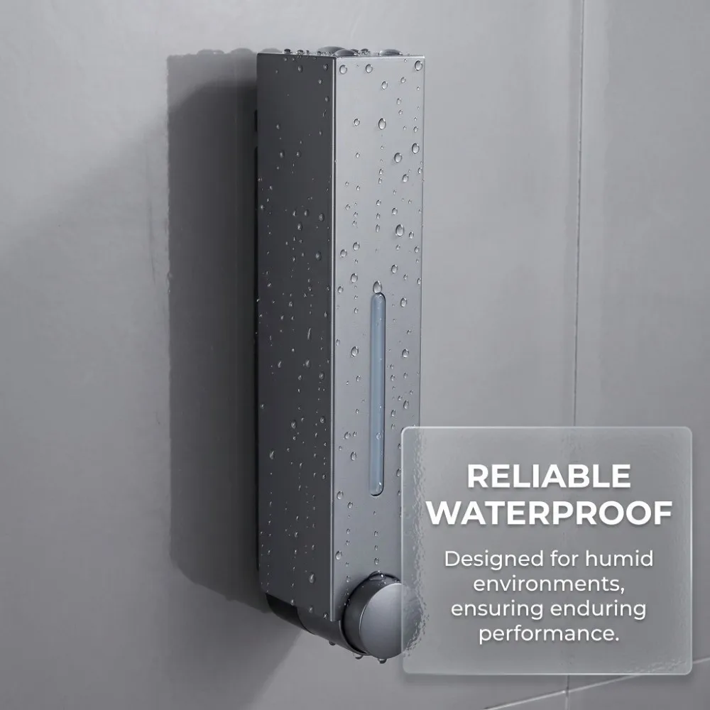 

Plastic Hand Soap Dispenser Black Grey 420ML Capacity Shampoo Dispenser Push Type Refillable Liquid Soap Dispenser