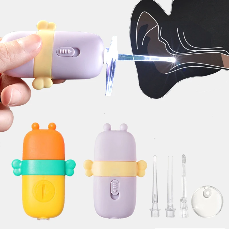 Flashlight Earpick Baby Ear Cleaner Removable Ear Spoon Child Ears Cleaning With Earwax Digging Luminous  Baby essentials