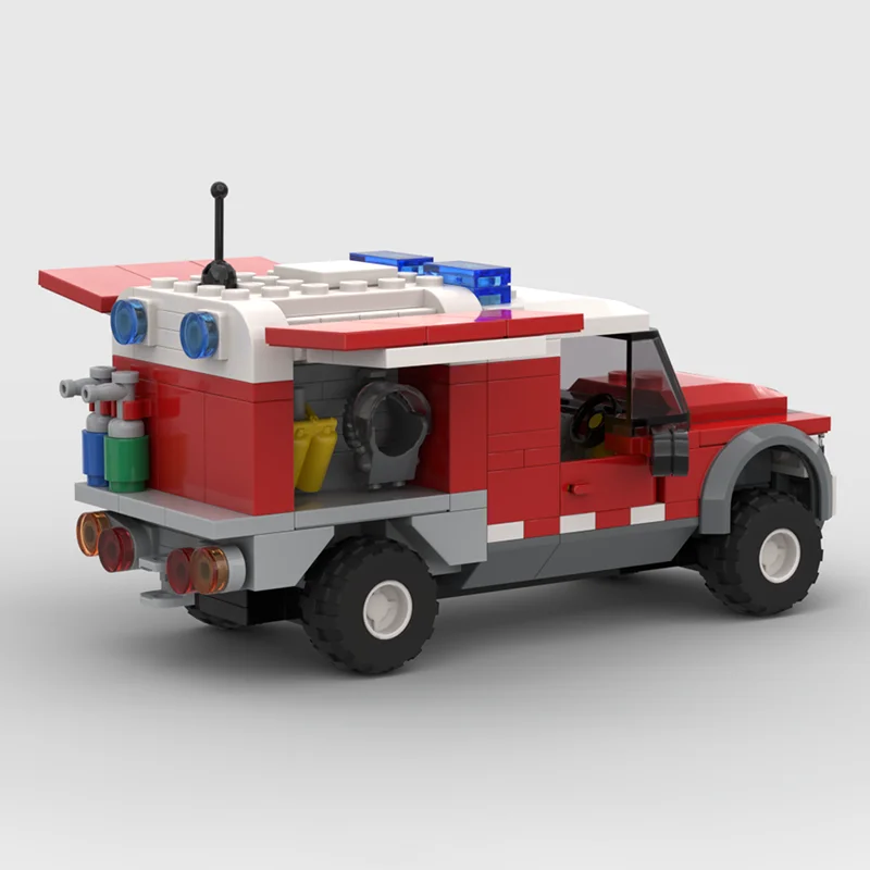 230pcs MOC Duty Commander Fire Service City Model Building Blocks Architecture Toy Assemble DIY Creative Christmas Gift Idea