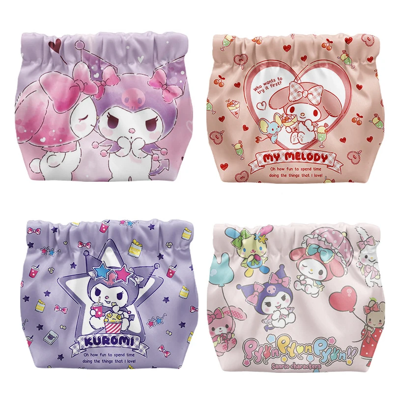 

Kawaii Bags Little Twin Star Cartoon Kt Cat Kuromi Melody Anime for Lipstick Powder Beauty Makeup Travel Christmas Storage Bag