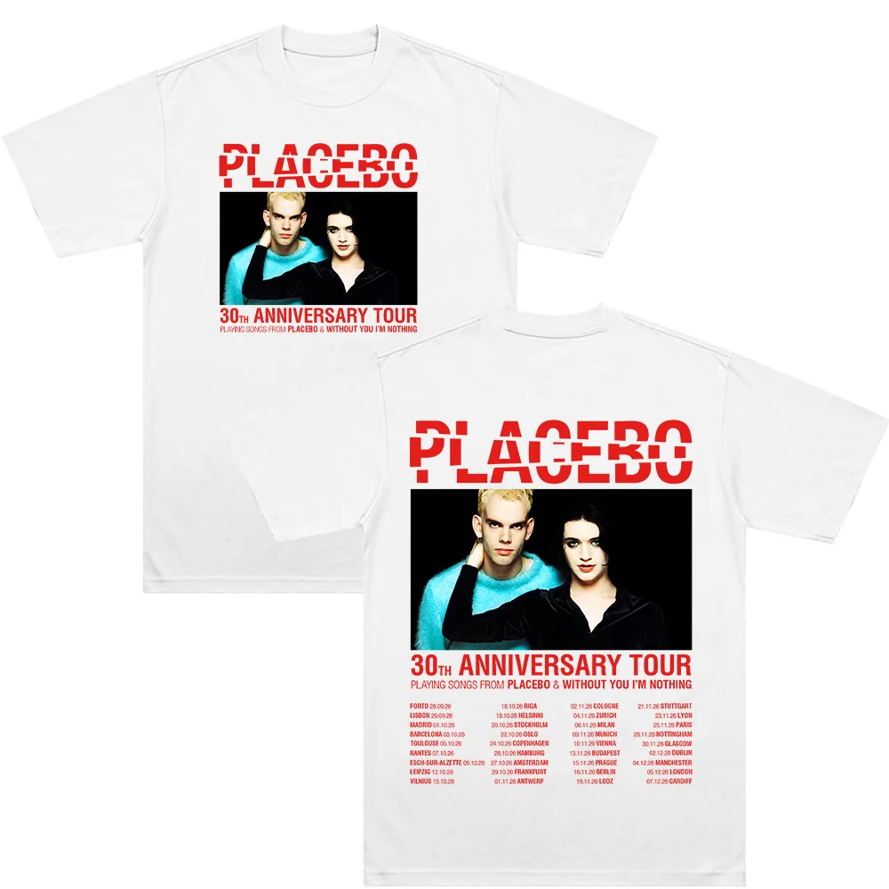 Placebo 30th ANNIVERSARY TOUR Graphic T Shirts Harajuku Alternative Metal Rock Band Cotton Clothing Men Women O-neck Comfort Tee