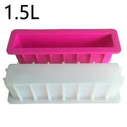 1.5L/12inch Silicone Soap Mold Rectangle Toast Loaf Kitchen Baking Dessert Cake Mould DIY Crafts Handmade Soap Making Tools