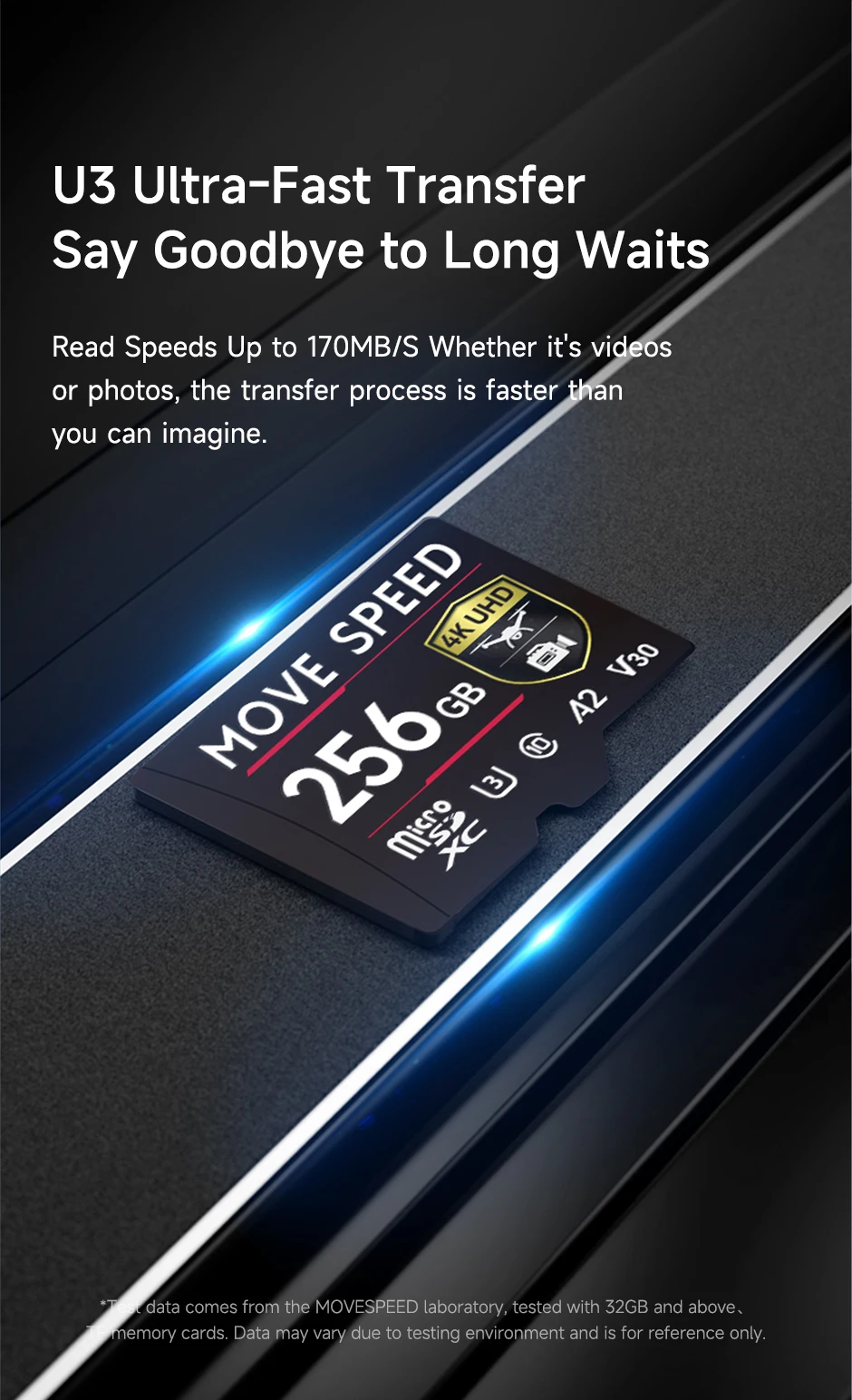 MOVESPEED B300 170 MB/s TF-Karte A2 V30 Hochgeschwindigkeits-Flash-Speicherkarte 256 GB 128 GB SDXC Mini-SD-Karte für Kamera DV Dashcams Drohnen – Detail 4