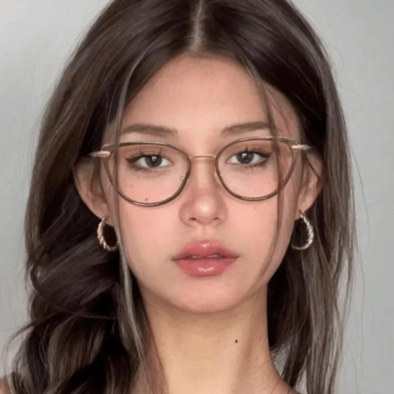 Y2K Mintgrüner Cat-Eye-Rahmen, transparentes Brillenzubehör für Damen