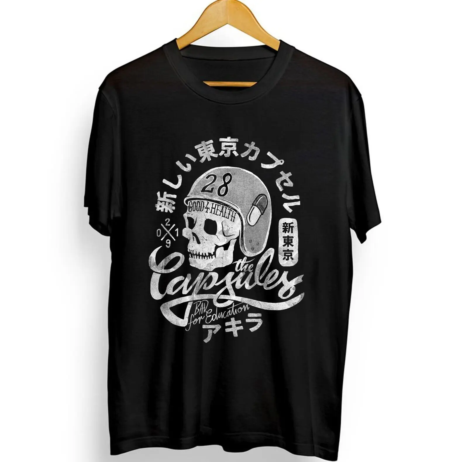 skull motorcycle akira new t-shirt,neo tokyo,japan,kanji,manga,anime,otaku High Quality 100%Cotton Short Sleeve