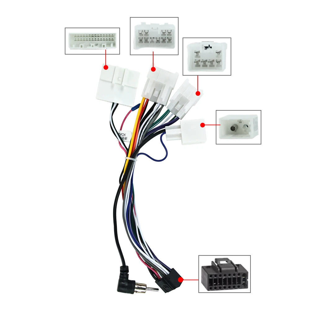 Android Radio Cable Adapter Accessories for TOYOTA Corolla Highilander VIOS YARIS RAV4 Navigation Radio Wiring Harness Connector