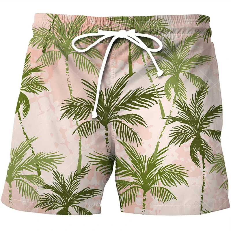 Hawaii Tropics Sea Island Plant 3D Printed Boy Beach Shorts Fashion Vacation Surfing Short Pants Swimming Shorts Men Y2k Trunks