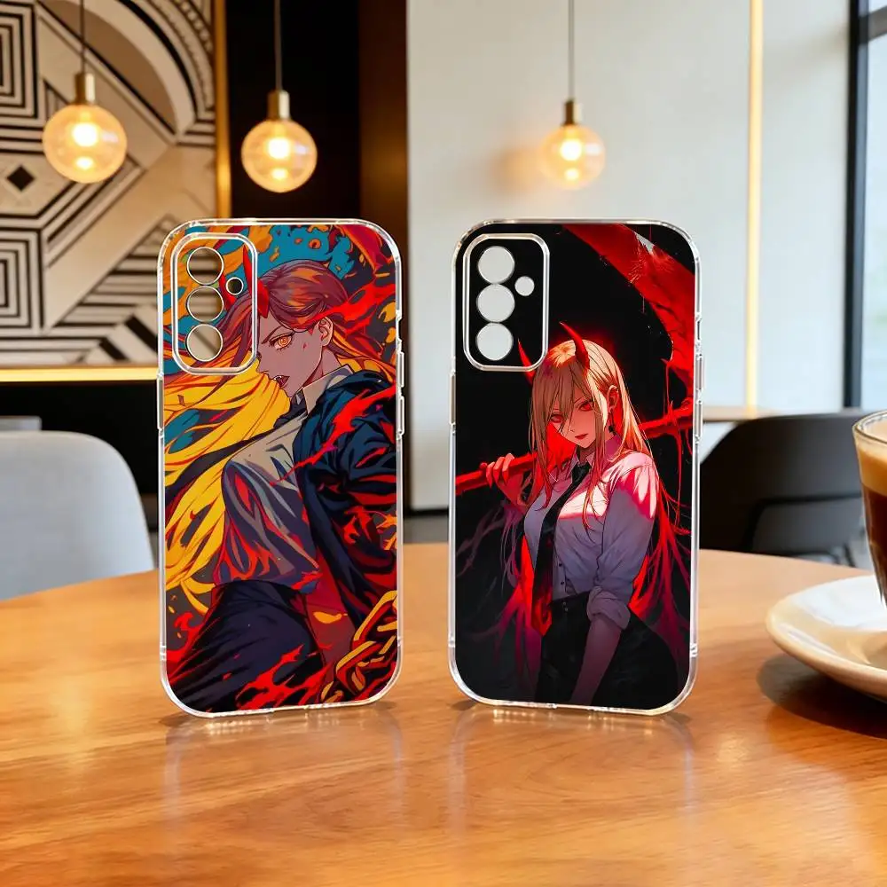 

Chainsaw-w Man P-Power Phone Case Transparent Silicone Soft For SamsungA10,12,20,21S,30,31,40,50,51,52,70,71