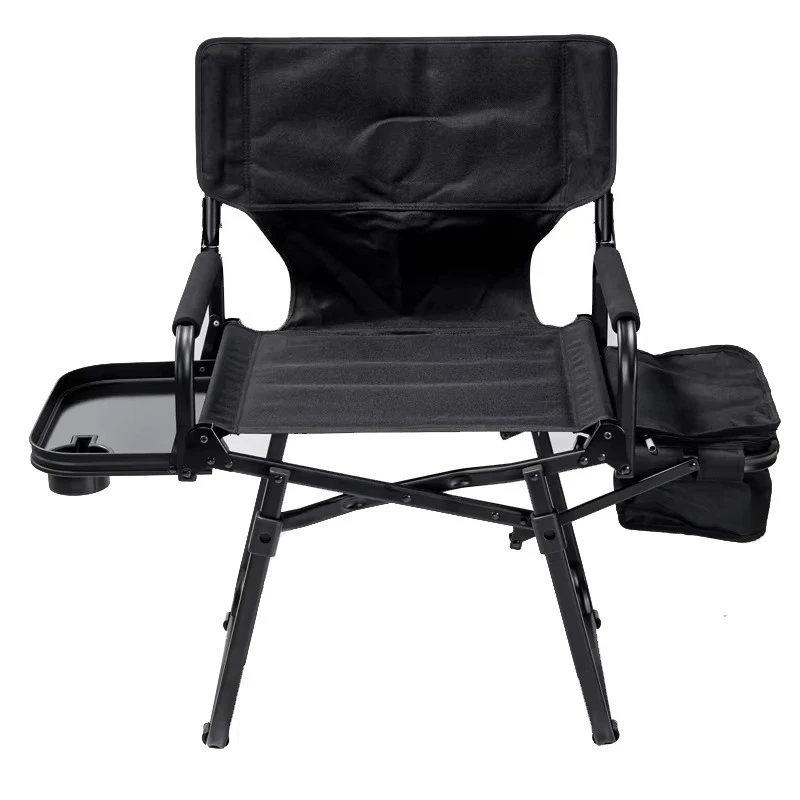 

Lightweight Outdoor Portable Aluminum Camping Folding Director Chair With Cooler Bag