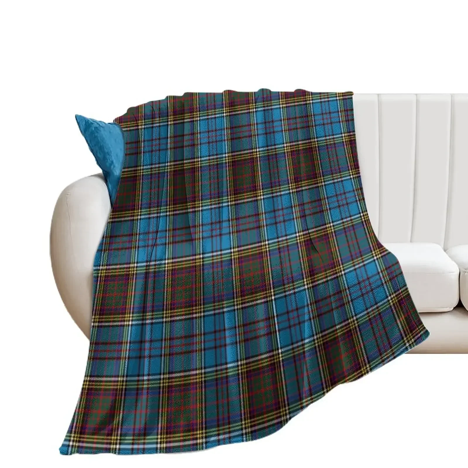 

Anderson / Andersson Clan Tartan Modern Cute Blue and Green Plaid Throw Blanket decorative Baby Stuffeds Blankets