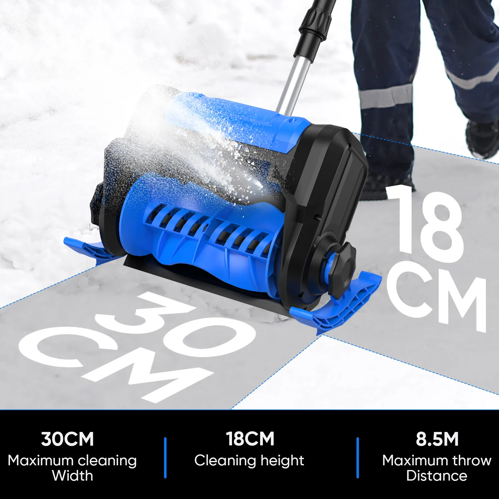 Arado de nieve eléctrico sin escobillas de 1000W, barredora de nieve, pala de nieve eléctrica inalámbrica, herramienta de patio de calle limpia para batería Makita de 18V