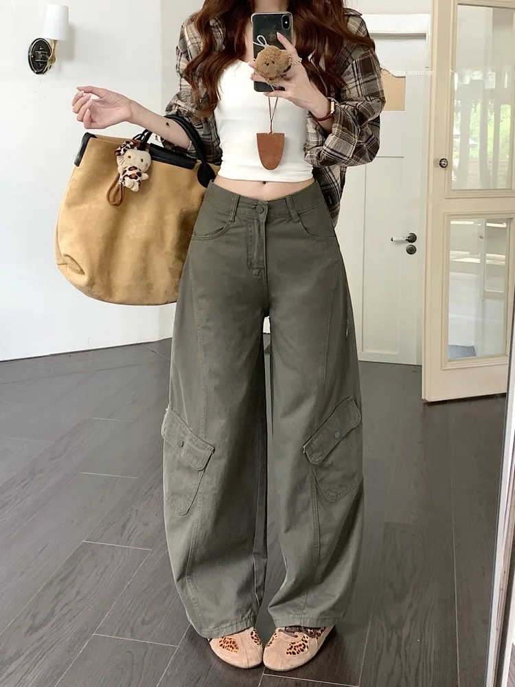 

Retro Workwear Jeans High Waist Loose Knife Design Spring 2026 Women's Long Trousers Comfortable Fit Denim Pants for Ladies