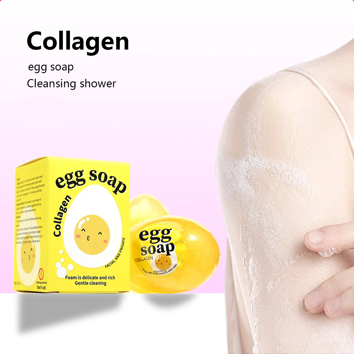 

80g egg soap whitening natural moisturizing essential oil whitening soap lemon egg soap collagen egg yolk soap