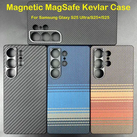 Funda iColor de fibra de carbono para Samsung Galaxy S25 Ultra Plus, funda protectora ultrafina de fibra de aramida, funda para teléfono serie Galaxy S25