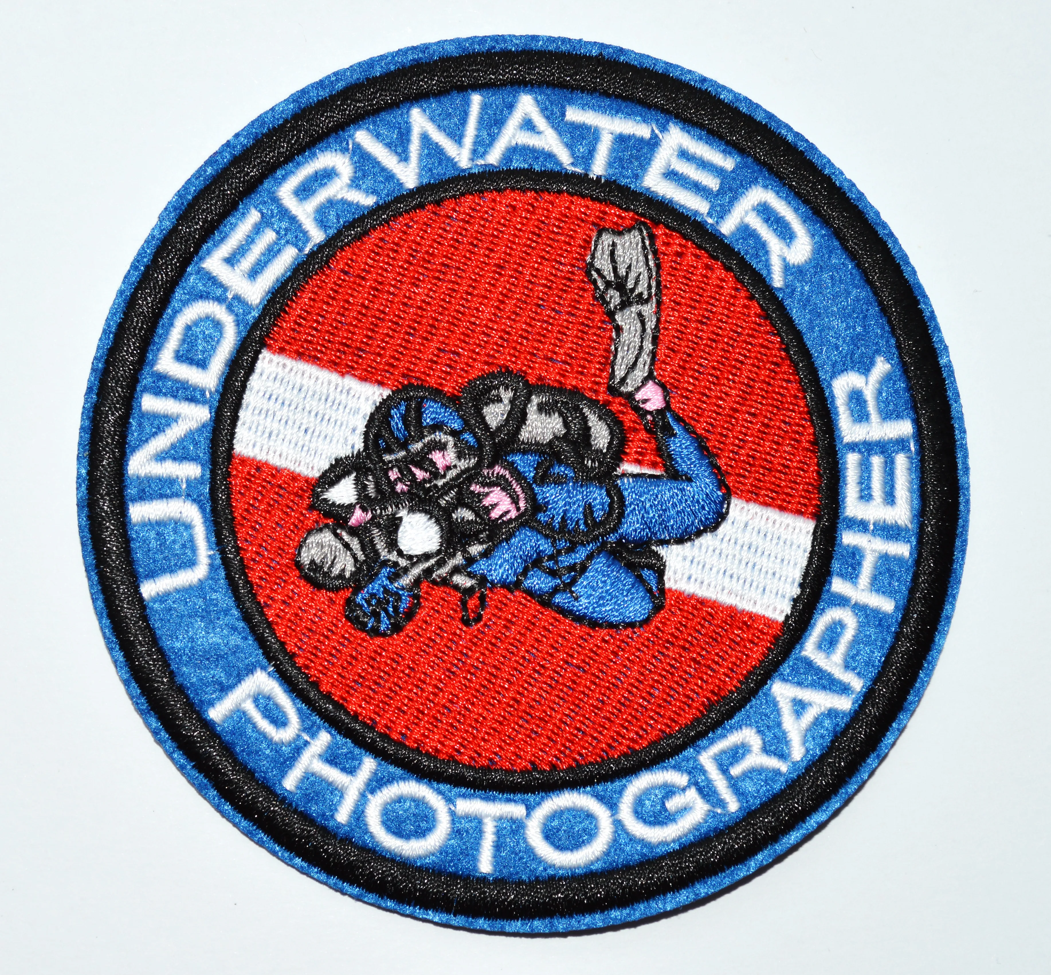 

1x Underwater Photographer Embroidered Patch for Clothes Motorcycle Jackets Backpacks Hats Jeans Sew on Iron on diving (≈ 9 cm)