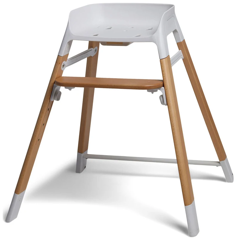 2-in-1 High Quality Baby Wooden High Chair with 5-point Safety Belt For Baby Feeding