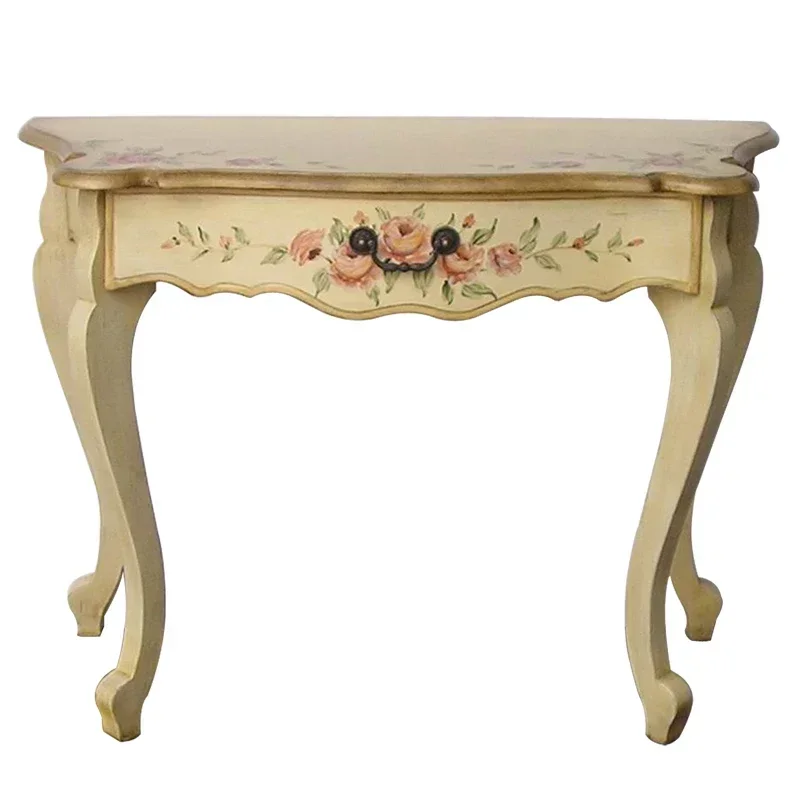 

American Country Hand-Painted Console Retro Corridor Table Notebook Computer Book Table Pastoral Furniture adornos para casa