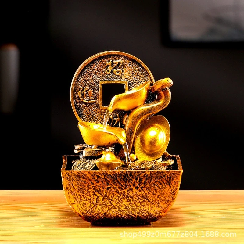 CZ  water feature ornament, circulating wate desktop decoration, front desk fortune-bringing decor, housewarming gift