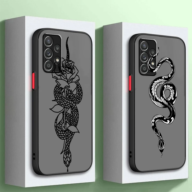 

Snake Cool Personality Trend Frosted Translucent For Samsung Note 20 A35 A03 A54 A31 A22 A34 A14 A24 A04 A55 5G TPU Phone Case