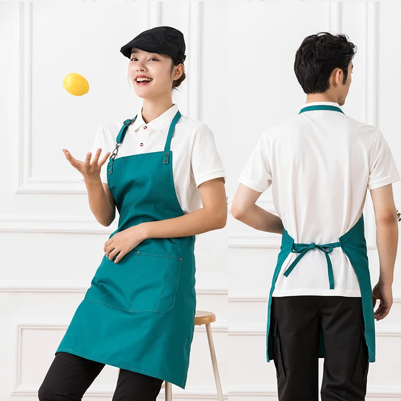 Canvas Long Apron For Restaurant Kitchen Women Milk Tea Shop Flower Shop Coffee Roasting Waterproof Oilproof Nail Salon Workwear