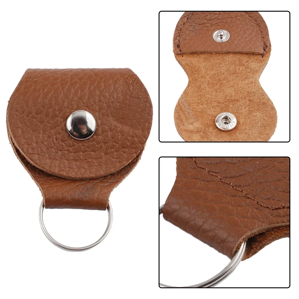 

1pcs Guitar Picks Holder Bag 64X46mm PU Leather With Key Chain Random Color Guitar Bass Instrument Equipment Accessories