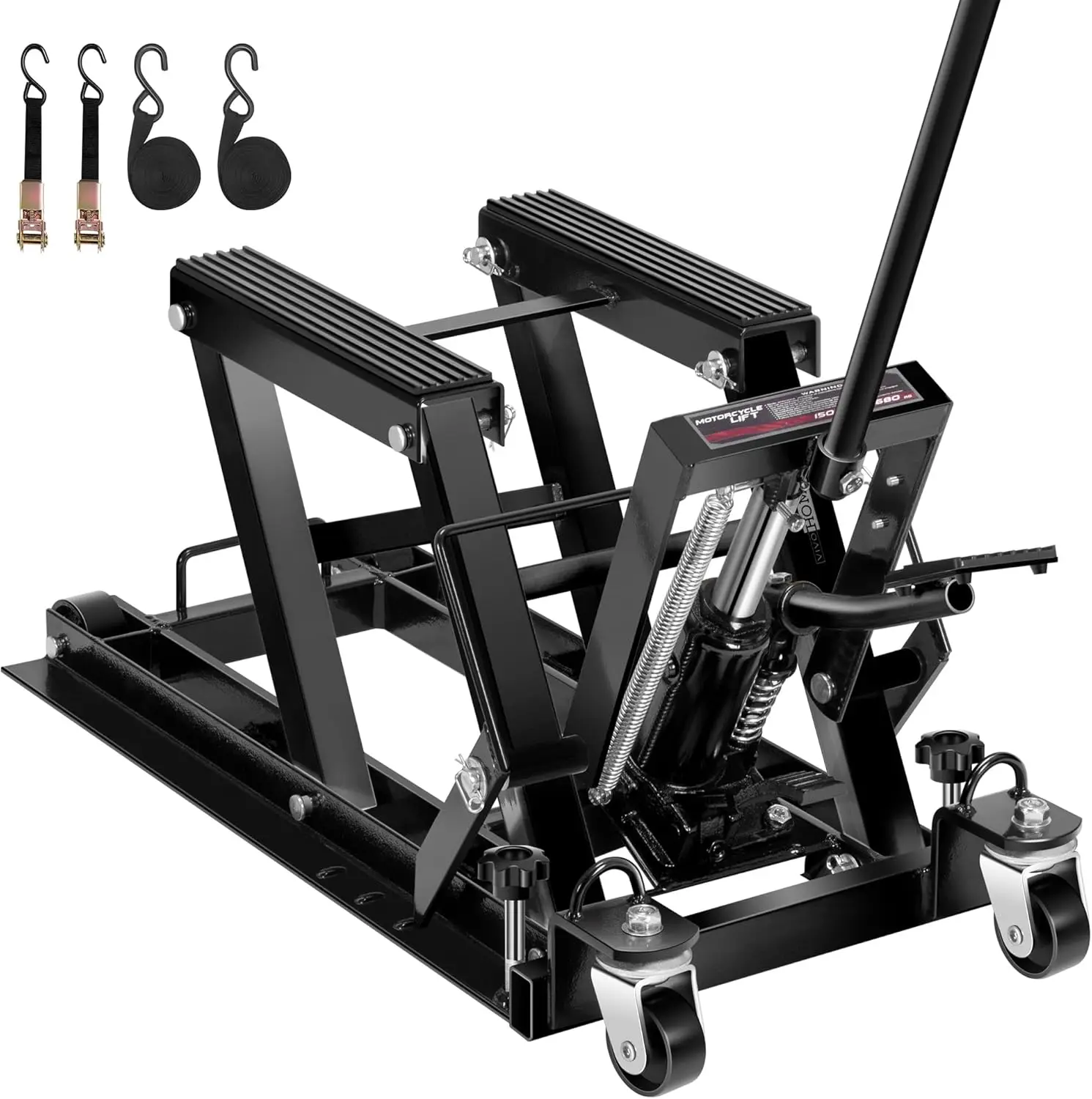 

Hydraulic Motorcycle Lift Jack 1500 LBS Capacity Steel ATV Lifts Stand Hoist with Wheels and Handle for Motorcycles, ATVs, Dirt