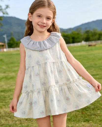 

Baby Summer Dress 2026 New Thin Floral Princess Dress Pure Cotton Girls' Sleeveless Fashion Kids Skirt