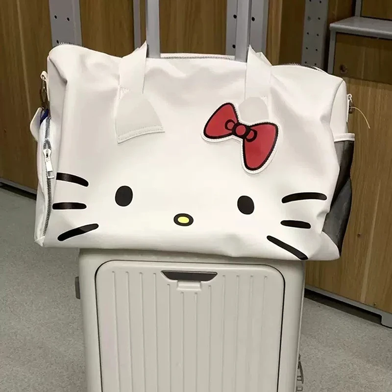 Miniso Large Capacity Travel Carry On Luggage Designer Bags Luxury Cute Hello Kitty Waterproof Duffle Bag Fashion Trend Bag