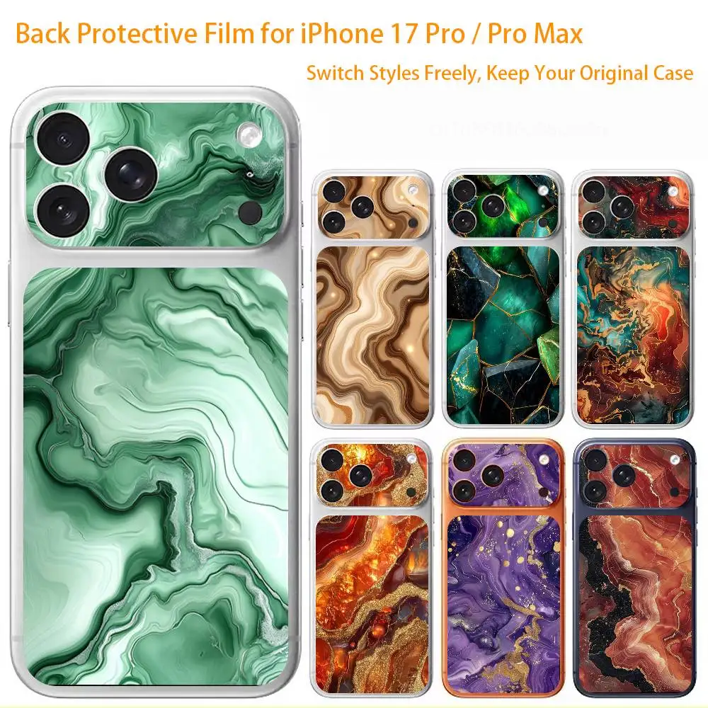 Marble Pattern For iPhone 17pro 17 Pro Max back cover Protector Protective Sticker