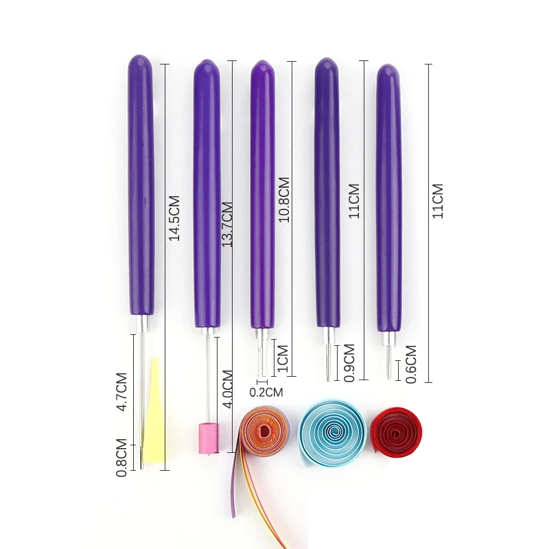 5Pcs Quilling กระดาษปากกา Scrapbooking Rolling หัตถกรรม DIY Origami PVC Handle Slotted โครงสร้างปฏิบัติเครื่องมือ Quilled ง่าย