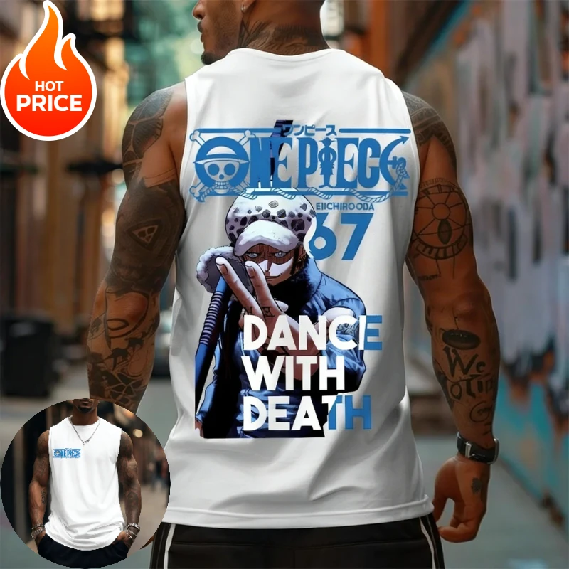 

One Piece Law 2026 Harajuku Summer Spring New Tank Top Casual Sports Fitness Sports Running Pure Cotton Sleeveless Shirt Y2k Tee