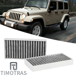 TIMOTRAS 2 Pcs Car Cabin Air Filter Fit for Jeep Wrangler 3.6L 2011-2012 OE 55111302AA 68233626AA