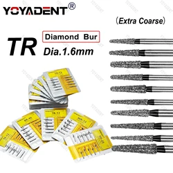 TR Type Extra Coarse Dental Diamond Burs Dentistry Drill For High Speed Handpiecess Dentistry Lab Polishing 10pcs/Pack