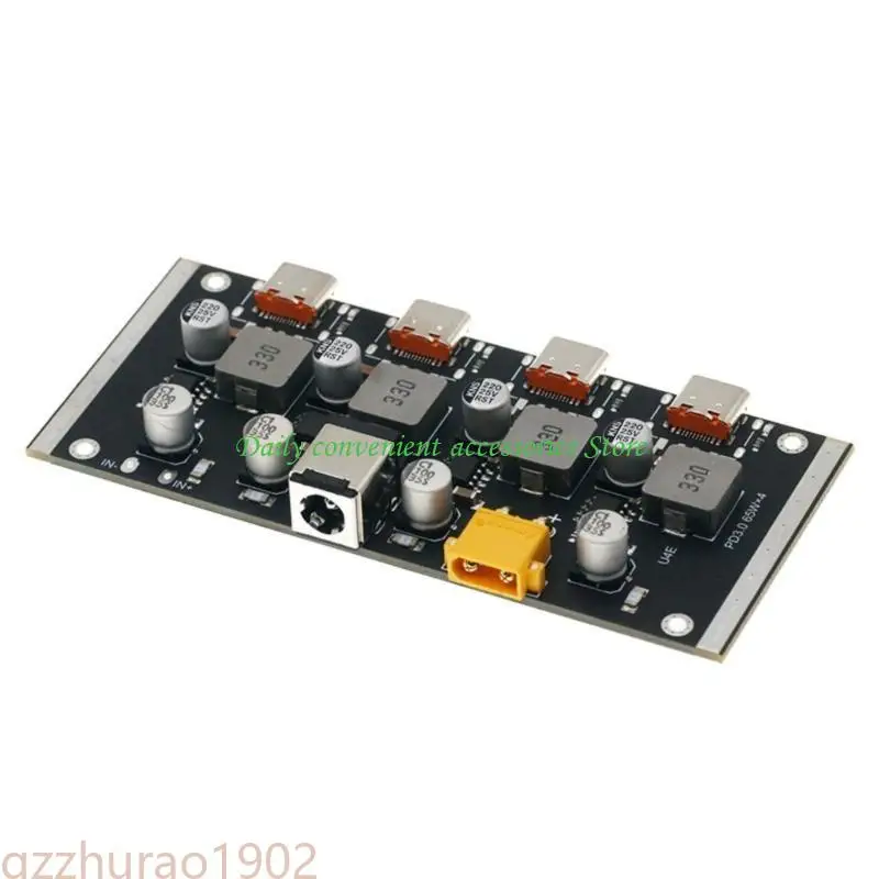 Modulo di ricarica rapida PD65W a 4 vie Interfacce di tipo C Supporto scheda di ricarica rapida Sostituzione PD3.0/2.0 per telefono portatile