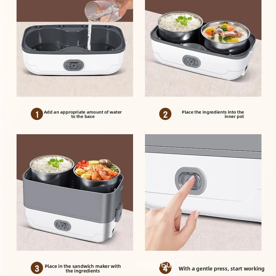 2025 صندوق غداء كهربائي جديد، التدفئة والحفاظ على الحرارة، صندوق بينتو المكونات، المنزلية المحمولة #2