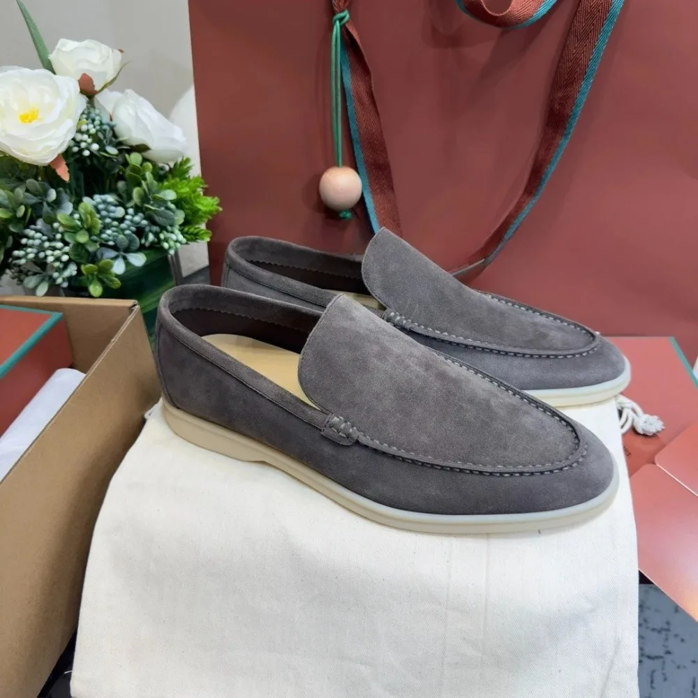 

Роскошный праздничный подарок, повседневная спортивная обувь, замшевая деловая обувь, походные лоферы, нескользящая удобная плоская подошва, топ-мастер, ручная работа