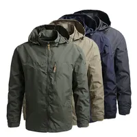 Casual Windbreaker Mens Autumn Hooded Jackets Fishing Hiking Coat Waterproof Camping Field Jacket Baseball Outerwear Man Clothes