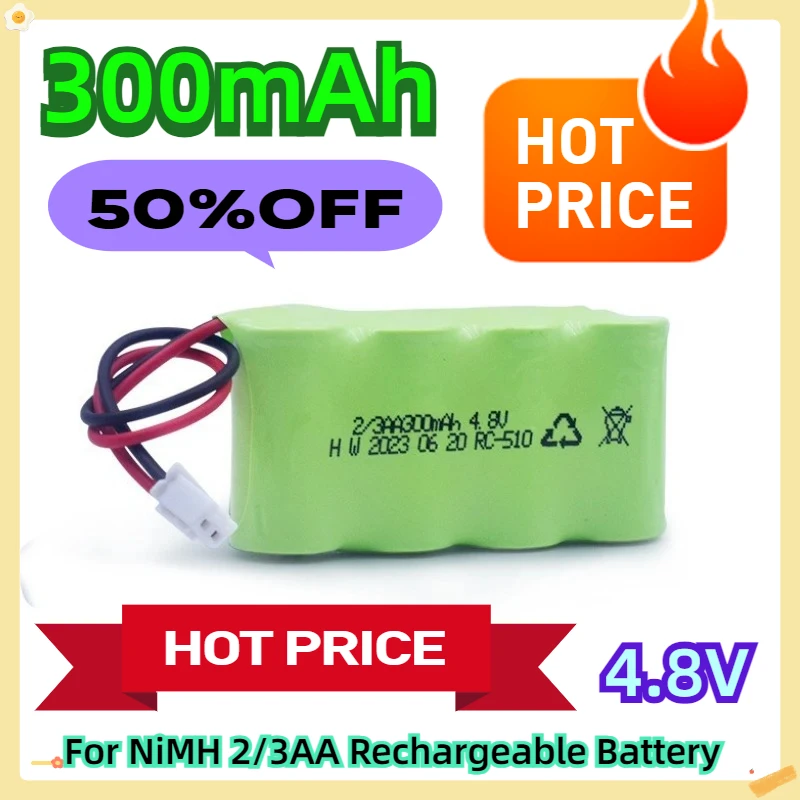 

For NiMH 2/3AA 300mAh 4.8V Rechargeable Battery