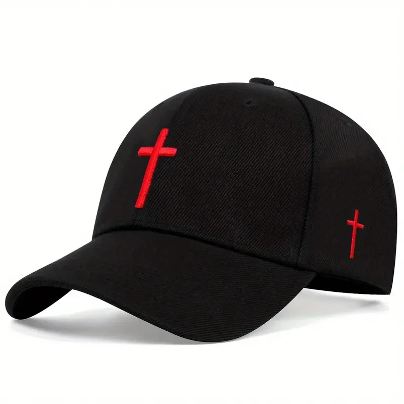 1pc autumn and winter casual simple hip hop faith cross embroidery baseball cap, Halloween party fashion accessory, sunshade lig