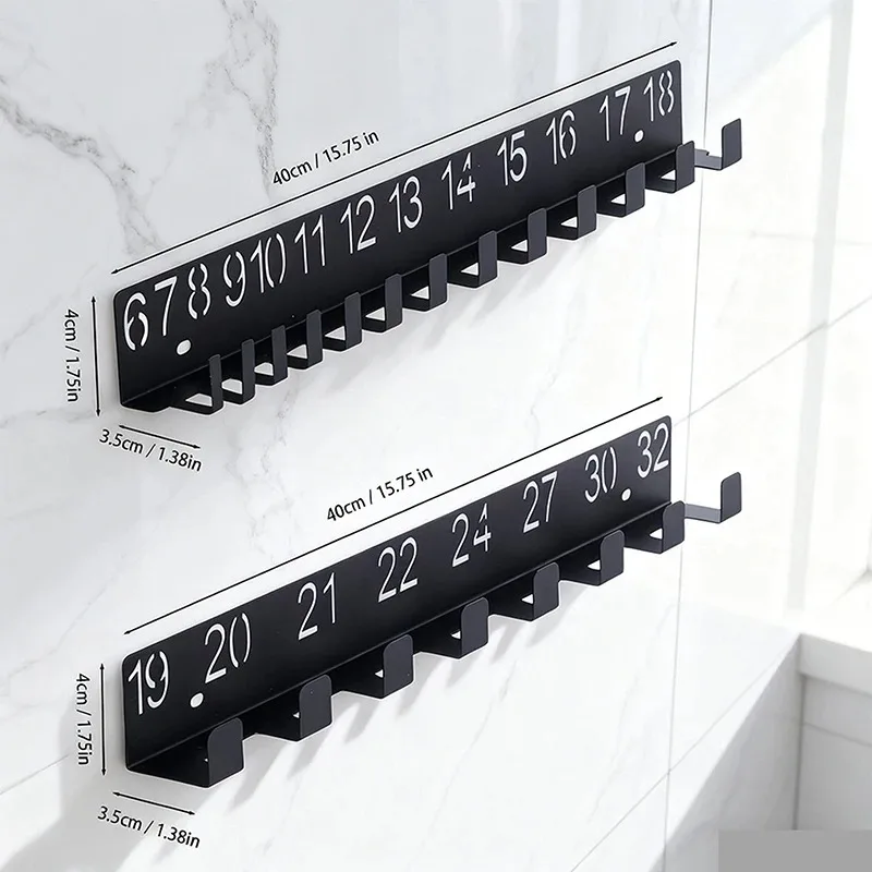 High Strength Steel Numbered Wall Hooks Heavy Duty Metal Wall Mounted High Load Capacity Hangers for Garage Ladders Equipment