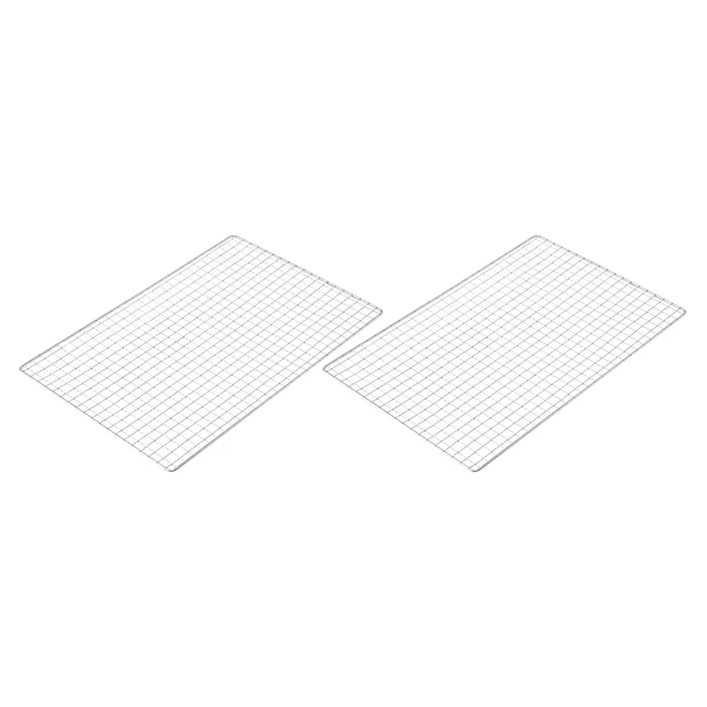 

2pcs Stainless Steel Bbq Grill Net Barbecue Mesh Oil Draining Non-Stick Heat Resistant Grilling Tool For Gas Charcoal Propane