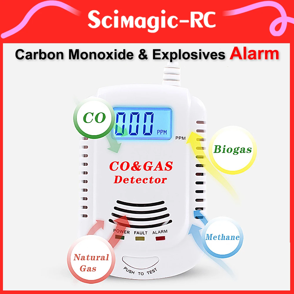 Alert Voice 110db.Alarm for Gas Carbon Monoxide and Explosives Home Security Fire with LED Indicator Built in Siren