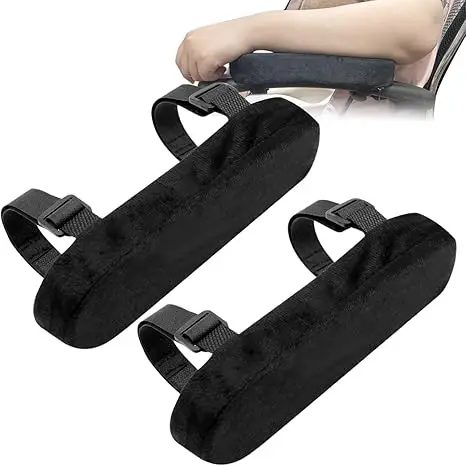 Memory Foam Armrest Pads for Office Chair, Elbow Support Cushion for Pressure Relief, Universal Fit Arm Covers for Desk