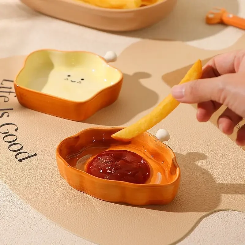 هلام القط السيراميك 4 بوصة طبق الوجه المبتسم الأناناس ستار الدجاج الساق التوابل طبق طبق توابل طبق توابل سطح المكتب الحلي الهدايا