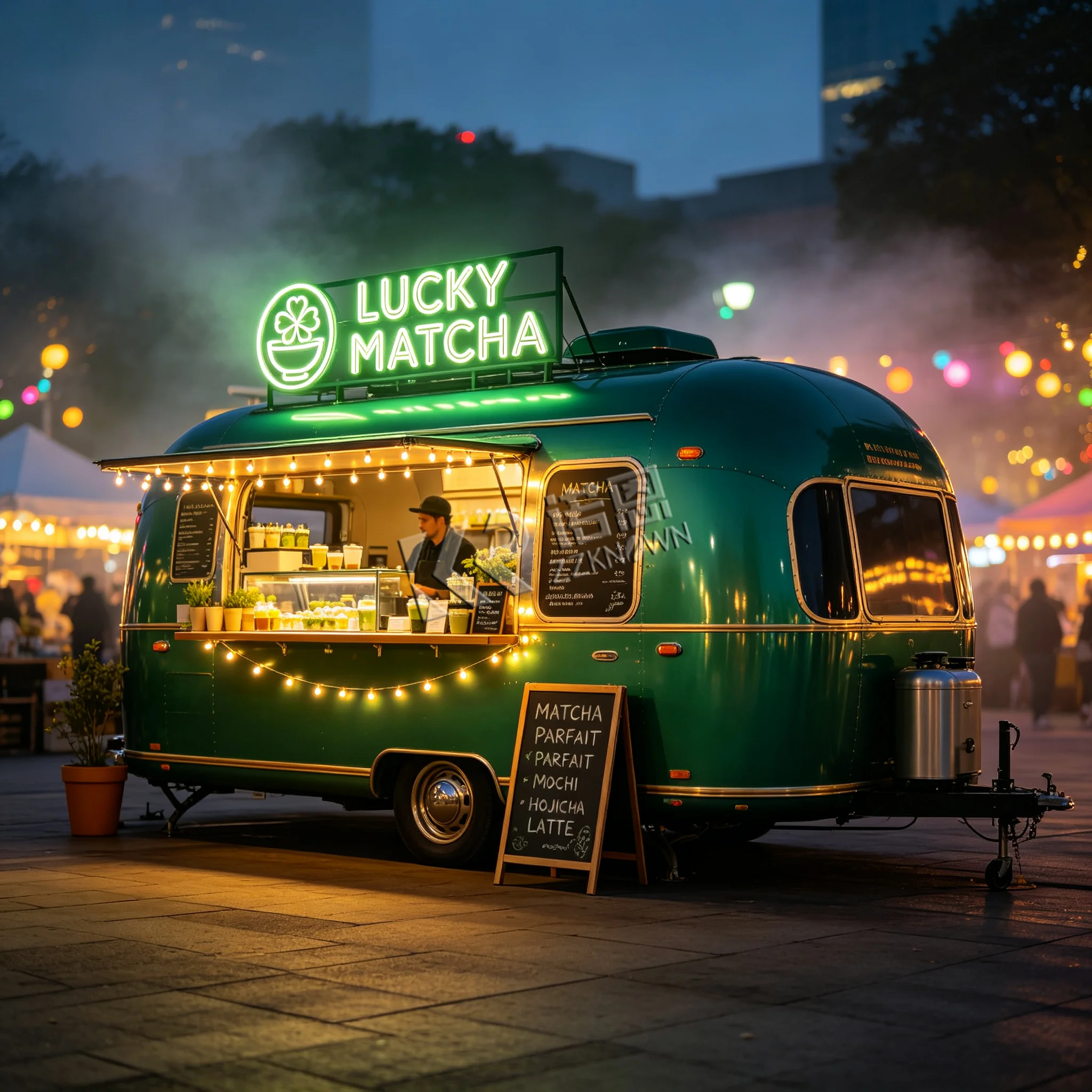 New Design Tea Coffee Food Trailer Stainless Steel Food Truck Trailer Movable Fully Equipped Food Truck with Awning