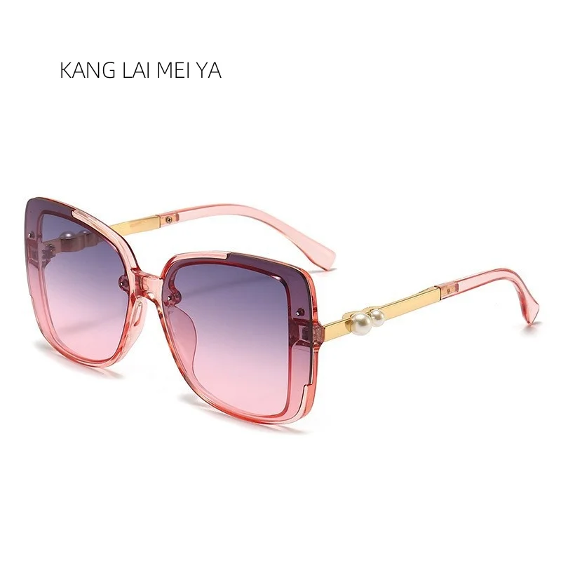 النسخة الكورية الجديدة من مزاجه لؤلؤة نظارات شمسية تهز نغمة شبكة الأحمر مع مربع نظارات شمسية امرأة الشارع عبر الحدود #2